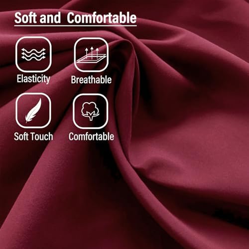 Furlide Lazy Chair with Ottoman, Soft Comfy Chair for Bedroom, Burgundy - Image 4