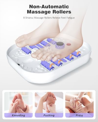 SPA4PIEDS Collapsible Heated Foot Spa Bath with Bubble, Foot Soaking Tub Featuring 8 Shiatsu Rollers, Pumice Stone and Built-in Timer for Mom, Dad and Foot Relaxation (Purple) - Image 3