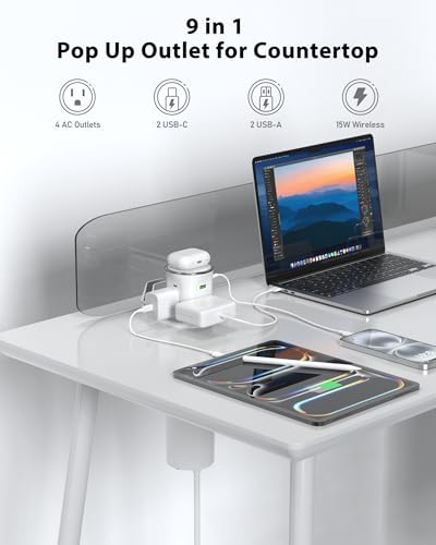 Motorized Pop Up Countertop Outlet with 45W USB C Charging Station - Image 3