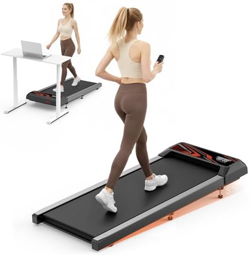 HOELLL Walking Treadmill Pad with 5% Adjustable Incline and APP Sync, Small Compact Under Desk Treadmills for Home and Office with Remote Control and LED Display, 2.5HP by HOELLL