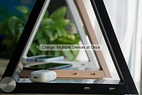 Modern LED Desk Lamp with Dimmable Light Control Wireless Charging and 2 USB Ports for Home Office Dorms Bedroom Reading Light (Black) - Image 4