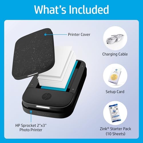 HP Sprocket Portable 2x3 Inch Instant Photo Printer (Black Noir) Print Pictures on Zink Sticky-Backed Paper From Your iOS & Android Device - Image 4