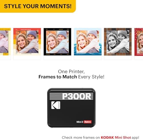 KODAK Mini 3 Retro 3x3 Portable Photo Printer, 4PASS, 38 Sheets, White - Image 6
