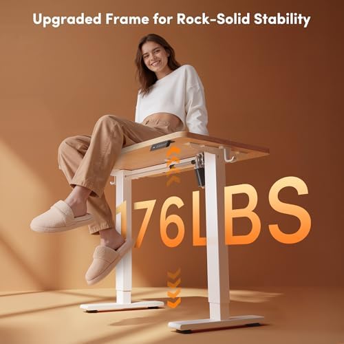 FEZIBO Standing Desk 32 × 19 Inch Electric Height Adjustable, Maple - Image 4