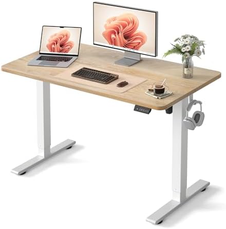 FEZIBO 48" Electric Standing Desk Height Adjustable Desk, Maple by FEZIBO