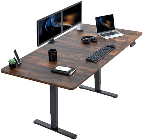 VIVO Rustic Vintage Brown 71 x 36 in Standing Desk, DESK-KIT-2B7N-36 by VIVO