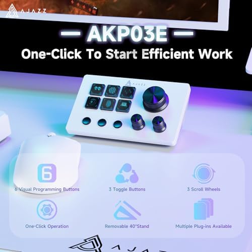 AJAZZ Macro Keypad Stream Controller Deck Gaming Streaming Shortcut Keyboard, 6 Programmable Keys Customizable Visual AI Pad USB Soundboard for YouTube, Desk Office Setup, Laptop, PC, Mac [Macintosh] - Image 2