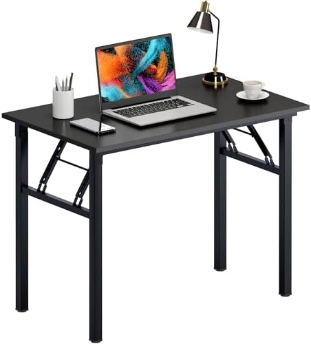 Need Office Computer Desk 39.3 Inch Sturdy Folding Laptop Table Black by Need