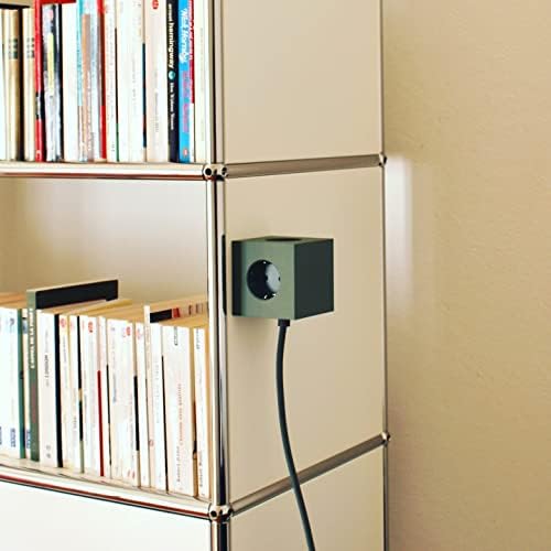 Avolt Square 1 Power Cube | Iconic Scandinavian Design Power Strip with USB Ports | 3 Type B Outlets, Fast Charging | Magnetic Base, 5.9ft Cord | Red Dot Award-Winner (Green, USB A - 5.9ft) - Image 4