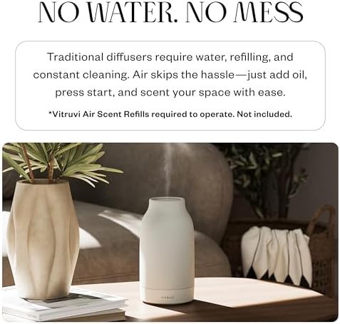Vitruvi Air Waterless Diffuser for Home, 1500 Sq Ft Coverage | Diffusers for Home, Oil Diffuser, Housewarming Gift, Ceramic Finish, 5 Adjustable Scent Strengths | Vanilla - Image 3