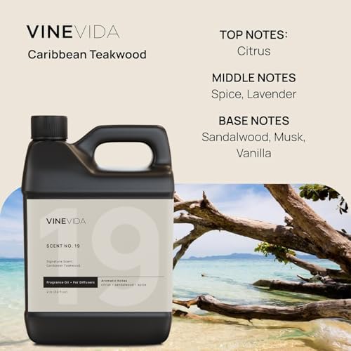 VINEVIDA [32 Fl Oz] Caribbean Teakwood Fragrance Oil for Cold Air Diffusers, Essential Oils for Diffuser Oil Refill & Air Freshener Room Spray - Image 3