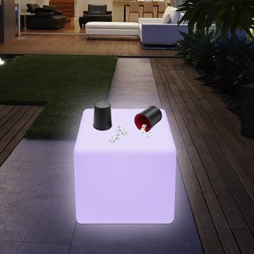 Rechargeable LED Cube Chair Light with Remote, Outdoor Waterproof 16 Colors Changing LED Cube Stool Seat Side Table, Floor Lamp Night Light Glow Furniture for Home Bedroom Patio Garden (Square, 16") - Image 3