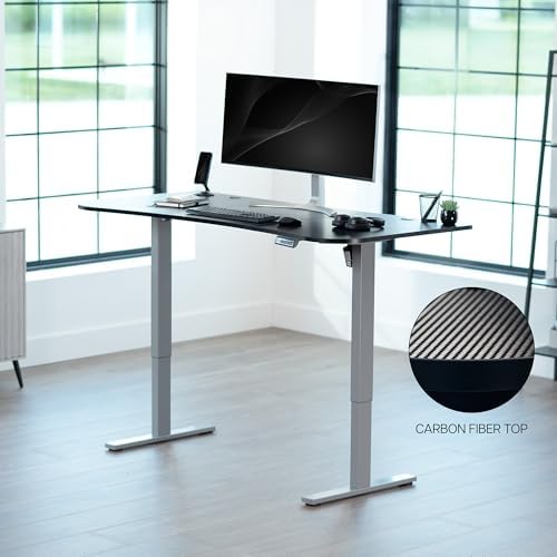 VIVO Black Carbon Fiber 63 x 32 in Standing Desk, DESK-KIT-1G1R - Image 3
