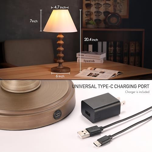 O'Bright Ember Rechargeable Table Lamp (Charcoal-Washed_Baluster) - Image 4