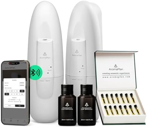Plug in Wall Diffuser 2 Pack + 2 Scents & 12 Samples + App – Cold Air by AromaPlan