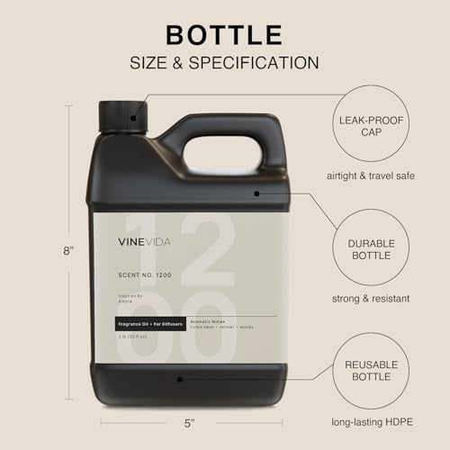 VINEVIDA [32 Fl Oz] Scent NO. 1200 Fragrance Oil for Cold Air Diffusers, Aromatic Notes of Aniseed, Incense, Balm, Patchouli & Cistus Essential Oils for Diffuser Oil Refill & Air Freshener Spray - Image 2
