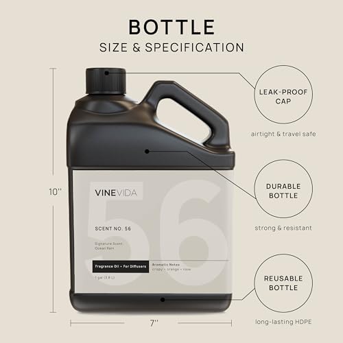 VINEVIDA [128 Fl Oz] Ocean Rain Fragrance Oil for Cold Air Diffusers, Essential Oils for Diffuser Oil Refill & Air Freshener Room Spray - Image 2