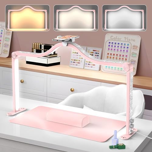 Yokilly Arc Half Moon Light: 34" Shadow-Free Large Nail Light for Desk by Yokilly