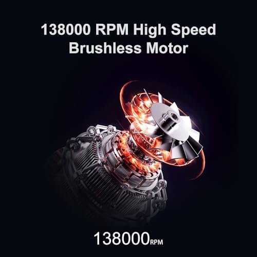 Cordless Electric Air Duster & Vacuum Cleaner–180000RPM Rechargeable Handheld Blower with LED Light, 5 Nozzles & Replaceable Battery for Car, Keyboard, PC & Home Cleaning(Replaces Compressed Air Cans) - Image 4
