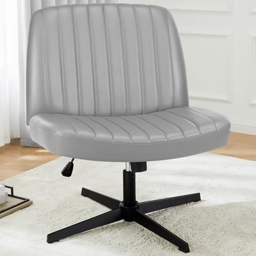 DUMOS Criss Cross Chair, Cross Legged Vanity Chair No Wheels, Home Office by DumosLifestyle