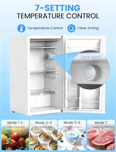COWSAR 3.1 Cu.ft Mini Dorm Fridge for Bedroom Apartment Office, White - Image 3