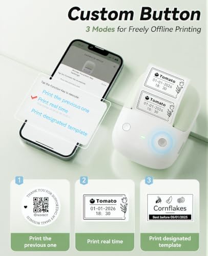 NIIMBOT B2 Label Maker Machine with Custom Button, Built in Clock,Green - Image 2