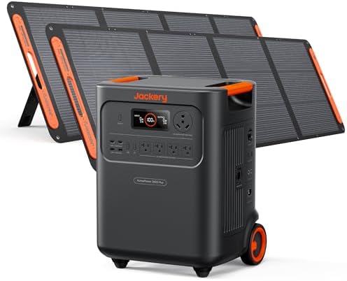Jackery HomePower 3600 Plus & 2x200W Solar Panels, 3584Wh, 3600W AC Output by Unknown