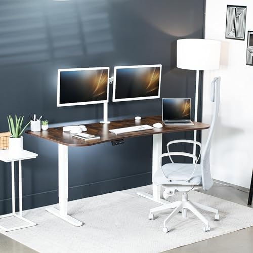 VIVO Rustic Vintage Brown 63 x 32 in Standing Desk, DESK-KIT-2W1N - Image 2