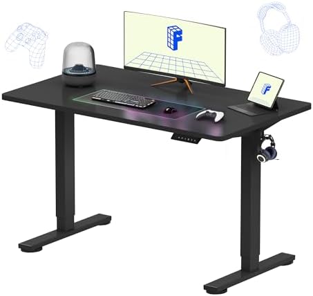 FLEXISPOT EN1 48"x24" One-Piece Standing Desk, Black (Black Frame) by Unknown