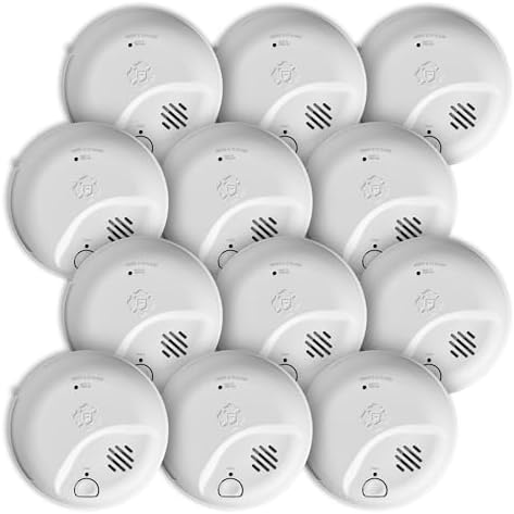 First Alert SMICO100-AC Interconnect Hardwire Combination Smoke & Carbon Monoxide Alarm with Battery Backup, 12-Pack by FirstAlert