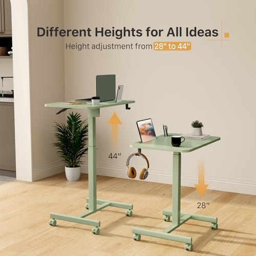 28” Rolling Standing Desk Height Adjustable with 4 Lockable Wheels - Image 4
