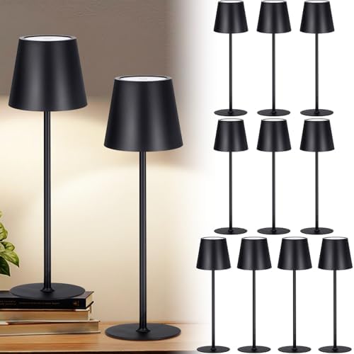 Retisee 12 Pack Cordless Table Lamp Portable Rechargeable Lamp, Black by Retisee