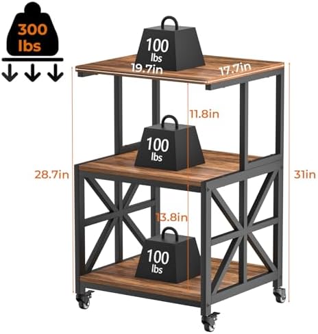GreenForest Printer Stand with Lockable Wheels, Heavy Duty Printer Table - Image 2