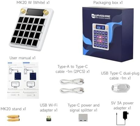 TUOPUONE MK20 Multi-Functional AI Voice Control Panel, White Color，Onboard 20 × 0.85inch Mechanical LCD Macro Keys and A 2.8inch Secondary Screen, Stream Controller Deck, Stream Accessories - Image 2