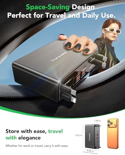 8-in-1 Retractable Charging Station for Multiple Devices, USB-C GaN Hub - Image 6