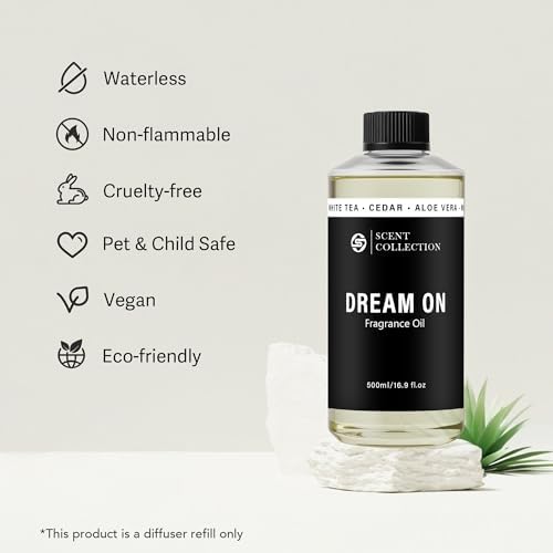 Luxury Hotel Scent Dream On 500ml Diffuser Oil Waterless Essential Aromatherapy for Cold Air & Car Diffusers – Long Lasting Refill for Large Room & Home - Signature White Tea (500ml/16.9Fl oz) - Image 4