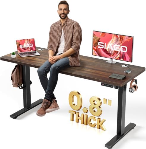 SIAGO 63 x 24 Inch Electric Standing Desk, 0.8 Inch Thick Tabletop by SIAGO