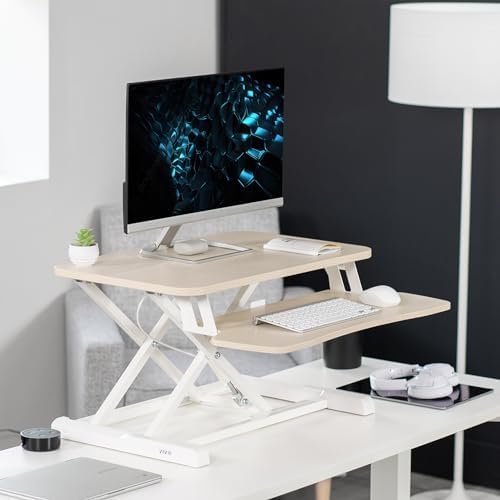 VIVO Light Wood 26 in Standing Desk Converter, DESK-V026KF - Image 4