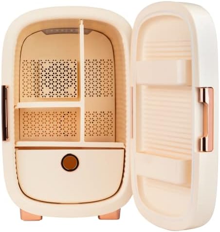 Cooluli Beauty 12L Skincare Fridge - for Makeup, Cosmetic & Facial Skin Care Products - for Women & Teen Girls - Pearl White Mini Fridge for Bedroom & Bathroom Vanity - Interior LED Lights - Image 5
