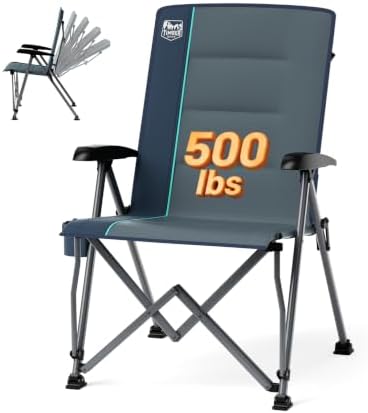 TIMBER RIDGE Recliner Camping Chair 500lbs Heavy Duty Folding Chair by TIMBERRIDGE