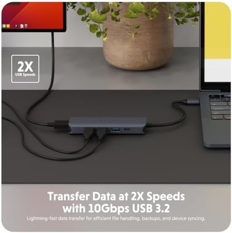 HyperDrive Next 6 Port USB Hub – USB C to HDMI 4K60Hz Display, 10Gbps Data Transfer, 100W Power Delivery Charging, 3X USB-A — Compatible w/MacBook Pro, MacBook Air, PC, and Chromebook - Image 4