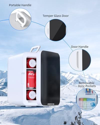 Antarctic Star 10L Compact Mini Fridge, 2.6 Gal Portable Small Refrigerator - Image 4