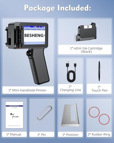 Handheld Inkjet Printer, Batch Code Printer for QRCode Time Picture Number, Small Date Printer with 42ml Fast Drying Ink Cartridge for Many Materials Inkjet Coder Print Height 0.08-0.5Inch - Image 6
