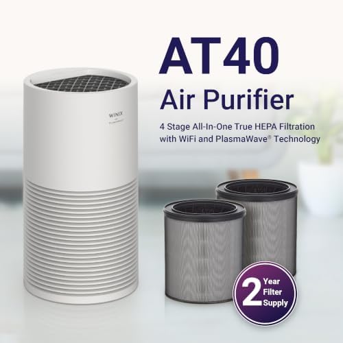 WINIX AT40 Air Purifier with 2 Years of Filters for Extra Large Room Up to 1968 Ft² in 1 Hr With Air Quality Monitor, True HEPA, Carbon Filter and Auto Mode, Captures Dander, Smoke, Dust - Image 2