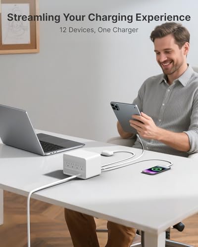 Gitryin 12-in-1 Desktop Charging Station, 160W USB Retractable GaN Charger - Image 4