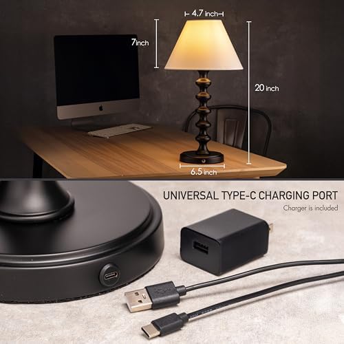 O'Bright Ember Rechargeable Table Lamp (Black_Baluster) - Image 4