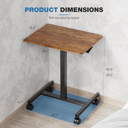 Mobile Rolling Desk, Small Standing Desk with Wheels - Image 3