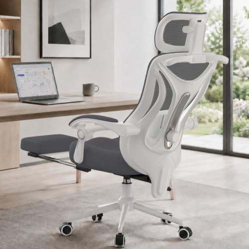 CYKOV Ergonomic Office Chair with Footrest, Reclining Mesh Back, 350 Lbs by CYKOV
