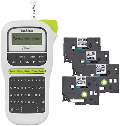 Brother P-Touch, PTH110BP, Easy Portable Label Maker Bundle (4 Label Tapes Included), White, Small by Unknown