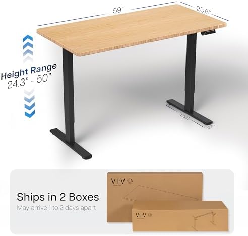 VIVO Real Bamboo 60 x 24 in Standing Desk, DESK-KIT-2B6O - Image 3